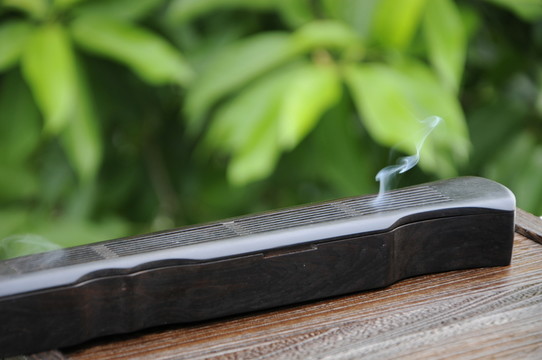 古琴式黑檀木香爐