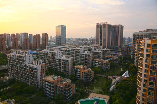 夕陽 樓i群 合肥城市風(fēng)光