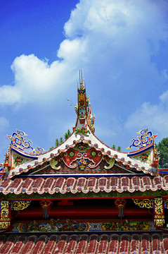 對(duì)稱(chēng)的泉州風(fēng)格屋頂