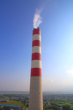 電廠煙囪 冒煙 高清