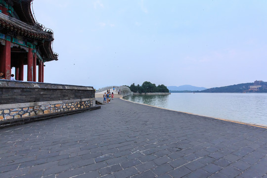北京頤和園昆明湖十七孔橋