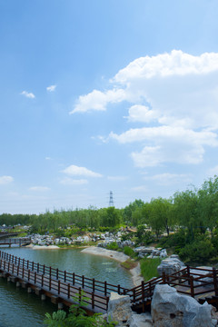 公園風(fēng)景 藍(lán)天白云
