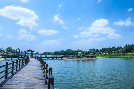 河岸風(fēng)景 人工湖
