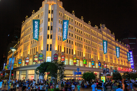 上海南京路步行街夜景