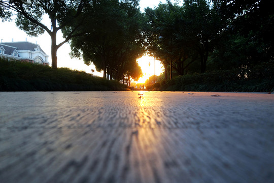 夕陽下的小路