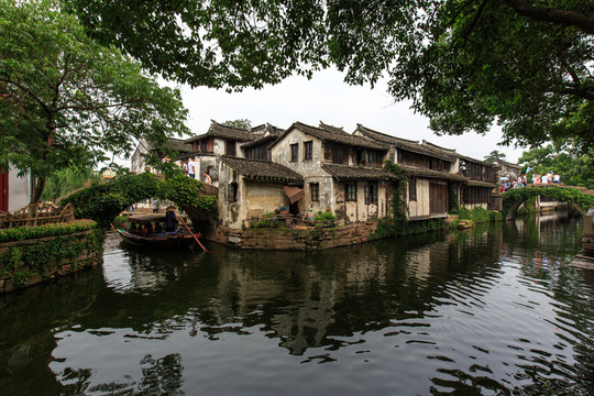 江南水鄉(xiāng)蘇州周莊雙橋