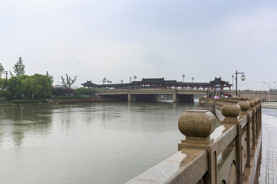 江南水鄉(xiāng)蘇州平門(mén)橋廊橋