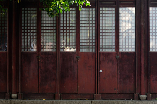 中式木門 古典庭院 木格子門