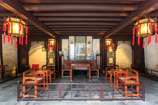 蘇州周莊古鎮(zhèn)張廳大堂樓