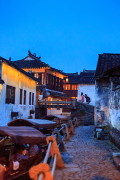 江南水鄉(xiāng)蘇州周莊古鎮(zhèn)夜景