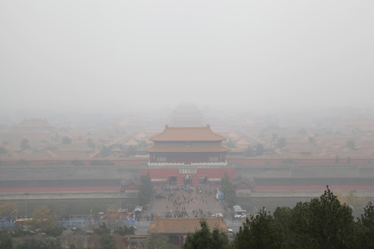 霧霾中的故宮