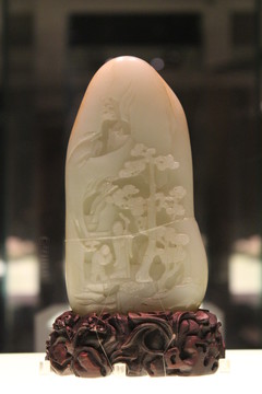 白玉仙人出行山子