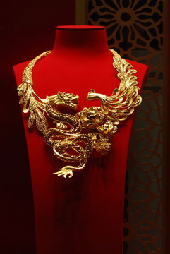 黃金龍鳳項鏈展示