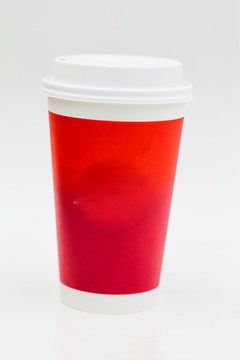紅色一次性咖啡杯
