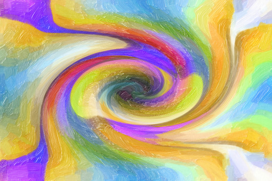 抽象油畫 幾何 漩渦