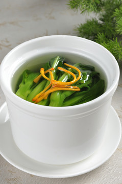 蟲草花青菜湯