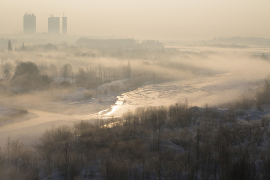 伊犁河 冬景