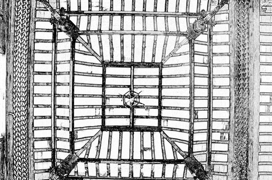 中式古建筑屋頂內(nèi)部結(jié)構(gòu)