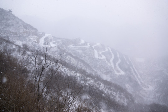 雪中仰天山九龍盤