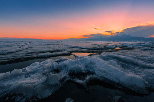 夕照賽湖