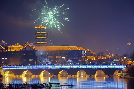 青州 宋城 南陽(yáng)河 元宵夜