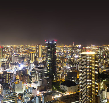 鳥瞰繁華城市夜景