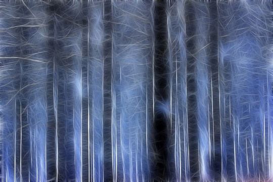 電腦畫 雪林風景