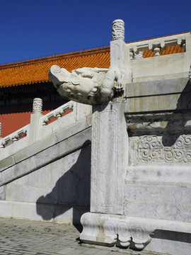 北京故宮太和門建筑排水螭首
