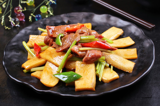 杏鮑菇炒豬脷