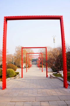 公園 紅門 框