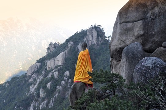 九華山風(fēng)光 云海 觀音石