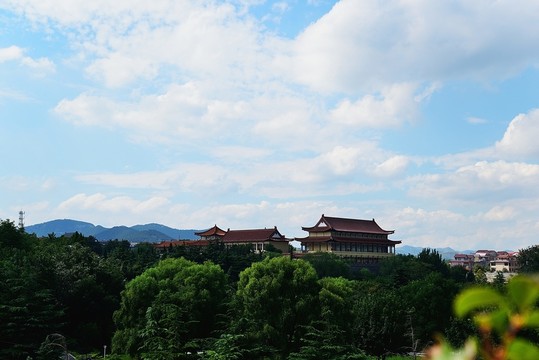 藍天白云綠樹