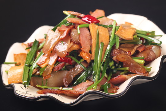 韭菜豆干炒臘肉
