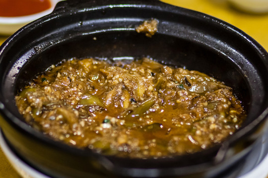 中國(guó)廣東潮州美食 茄子煲