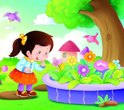 幼兒賞花