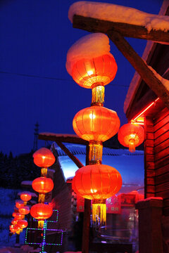 雪鄉(xiāng)紅燈籠 雪鄉(xiāng)夜色