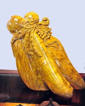 金絲楠木 木雕壽桃