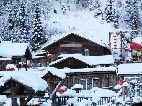 中國(guó)雪鄉(xiāng) 雪景 爸爸去哪兒圖片
