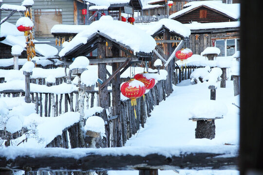 爸爸去哪兒圖片素材 雪景