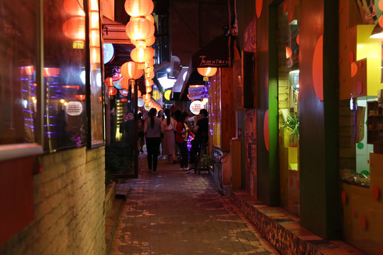 燈光小巷 小巷夜色