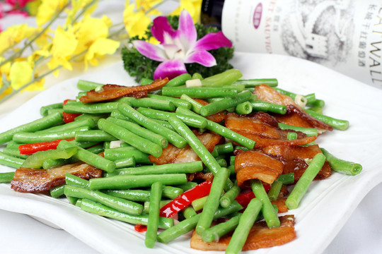 豆角炒五香咸肉
