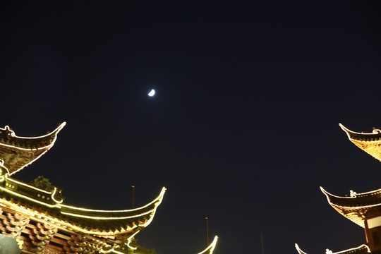 月夜 燈光夜景