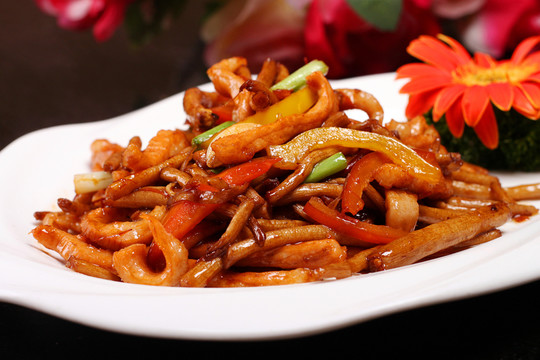 茶樹菇炒豬頸肉