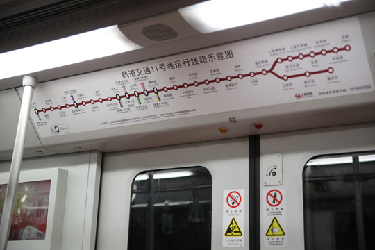 軌道交通內(nèi)景 運(yùn)行線路示意圖