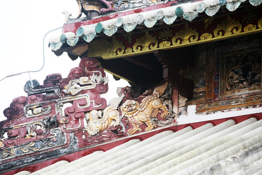 屋脊 古建筑物 雕刻
