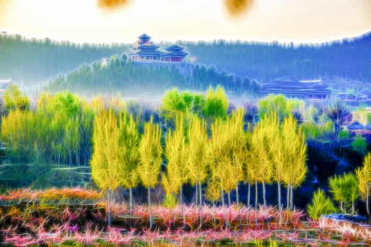 電腦風(fēng)景畫 無(wú)分層
