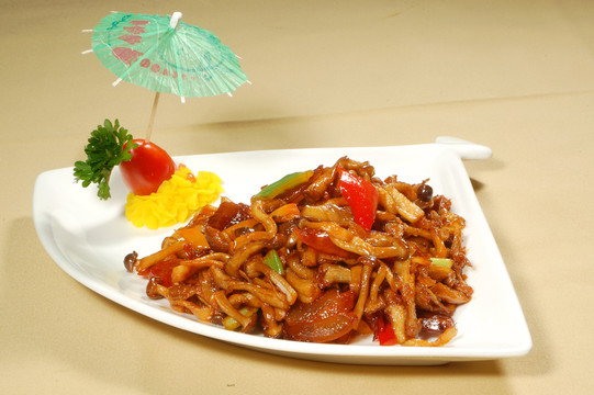 黑椒雜菌臘味