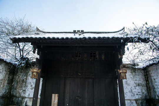 上里古鎮(zhèn)的雪景與日出