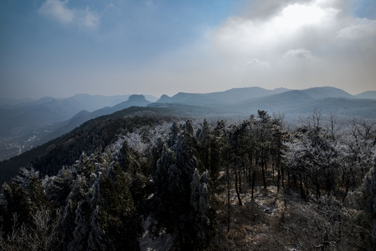 仰天山霧淞 冬 雪 霧淞 霧