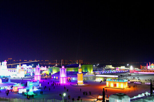 冰雕 冰雪 建筑 冰燈 夜景